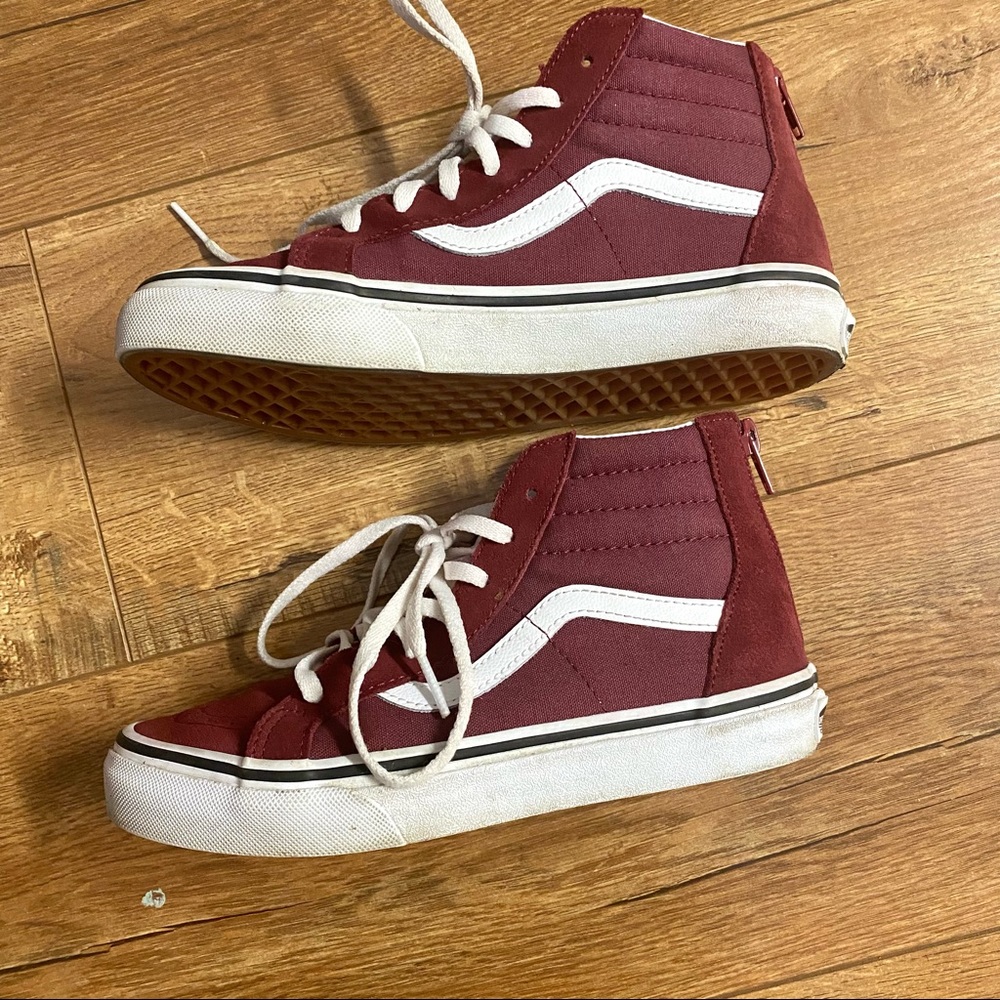 Kids VANS maroon high tops size 3